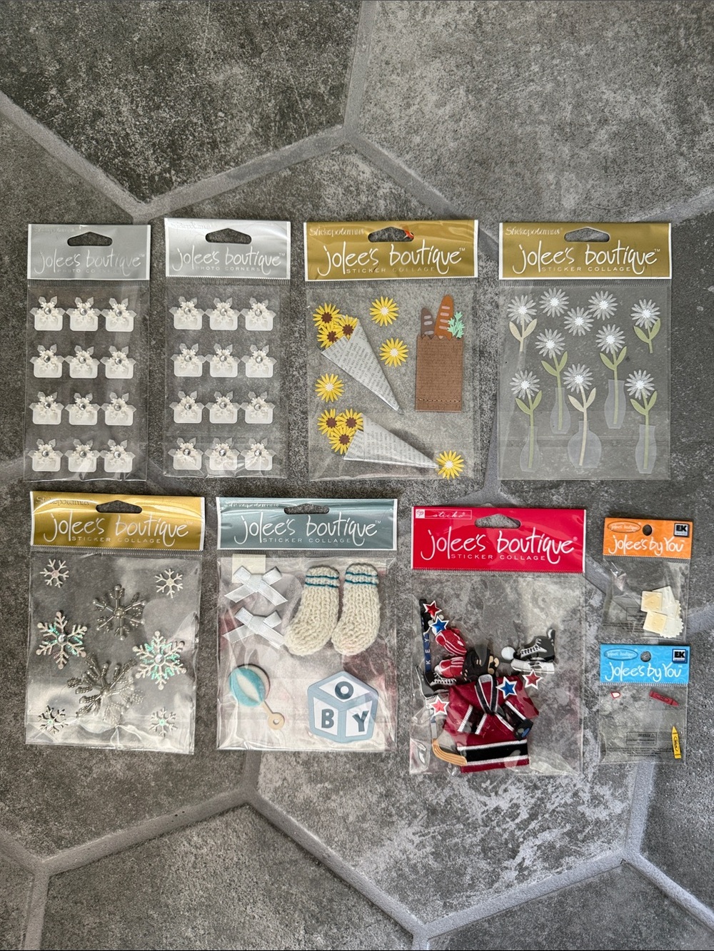Set of 8 New in Package Sticker Sets by Jolee's Boutique